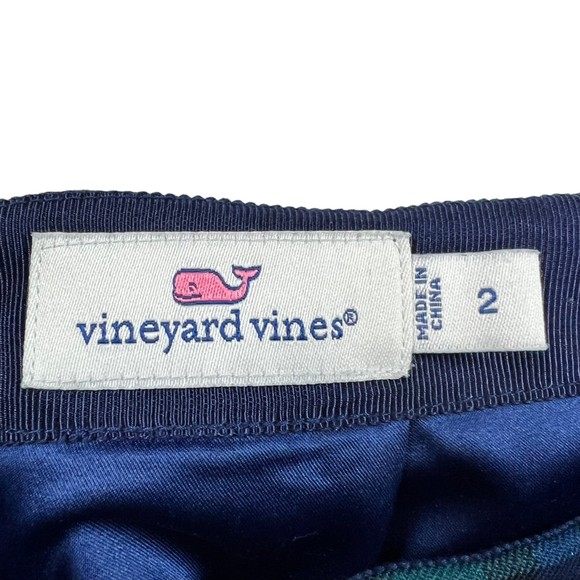 Vineyard Vines Blackwatch Postage Stamp Skirt Tartan Plaid Blue Green Size 2 - Picture 5 of 7